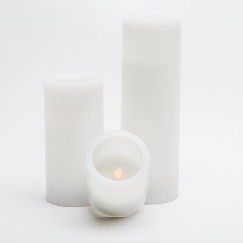 richland flameless led pillar candles 3 x9 white set of 6 - view 4