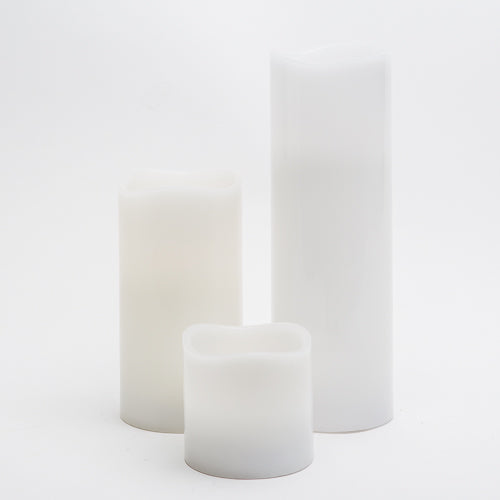 richland led wavy top pillar candles 3 x3 3 x6 3 x9 white set of 3 - view 5