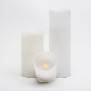 3 of 5: richland led wavy top pillar candle white 3x6 set of 6