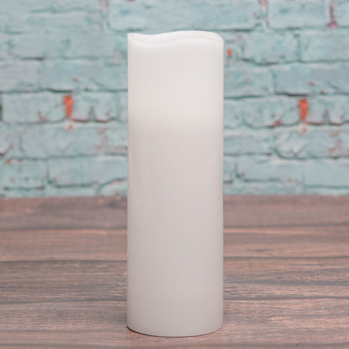 richland led wavy top pillar candle white 3x9 - view 1