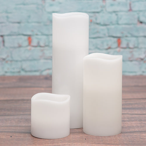 Richland Flameless LED Wavy Top Pillar Candle White 3"x3" - view 5