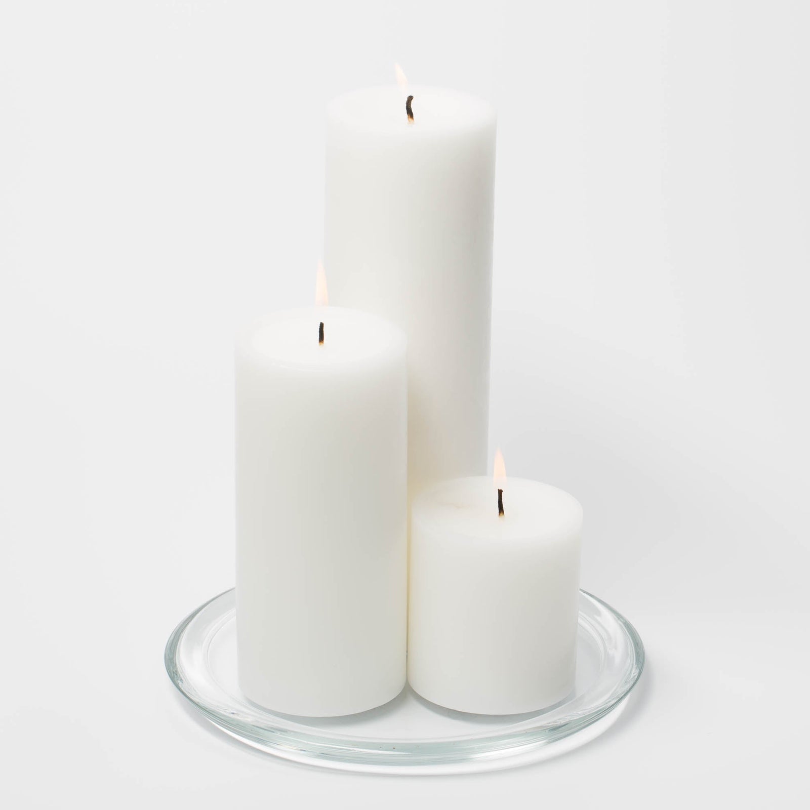 richland round glass pillar plate 8 set of 16