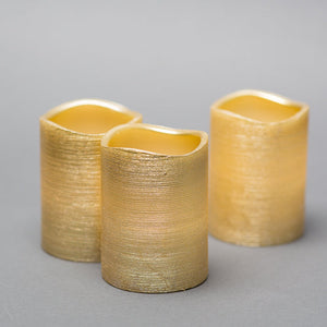 4 of 4: Richland Gold Metallic Wavy Top LED Candle