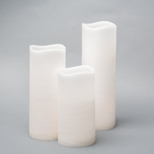 Richland 4" Large LED Pillar Candle with Wavy Top (3 Sizes) - Set of 3 - view 1