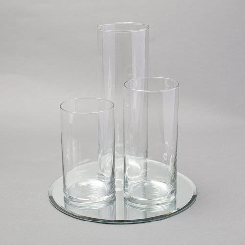 Eastland Round Mirror and Cylinder Vase Centerpiece Set of 48