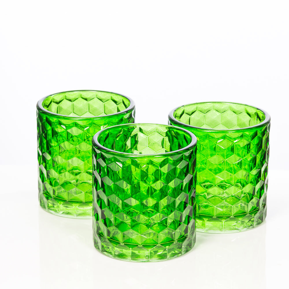 richland green chunky honeycomb glass votive tealight holder set of 48 - view 1