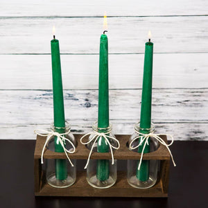 2 of 2: Richland Taper Candles 10" Dark Green Set of 10