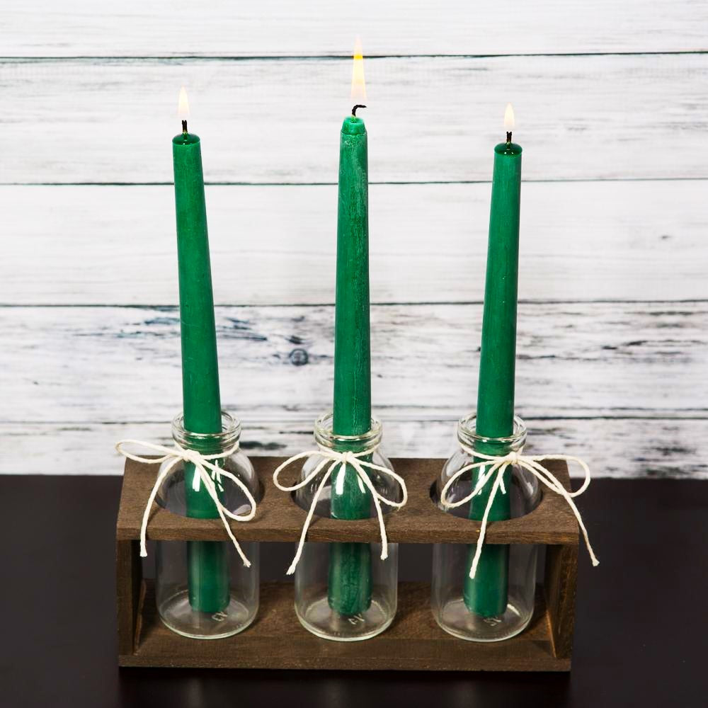 Richland Taper Candles 10" Dark Green