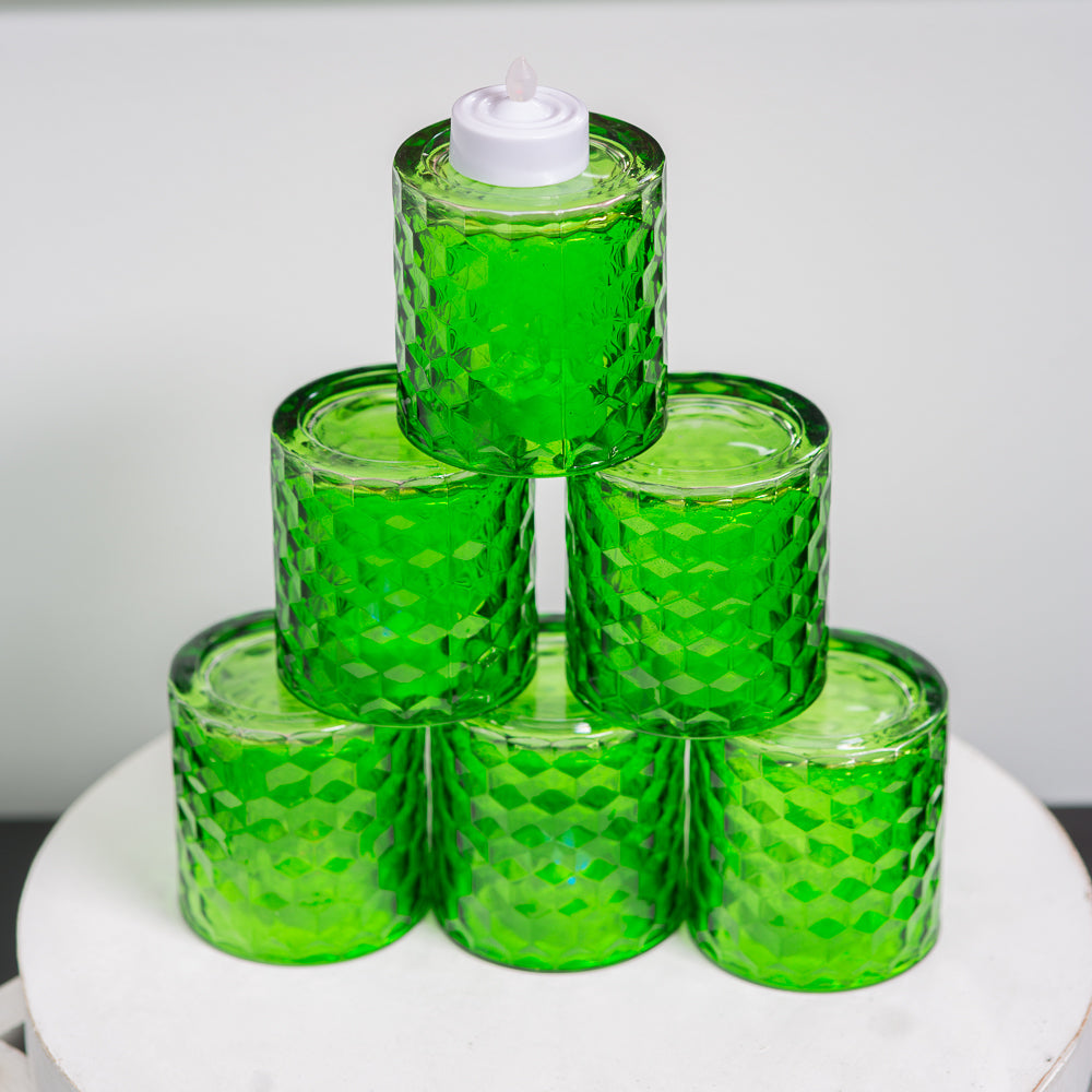 richland green chunky honeycomb glass votive tealight holder set of 48