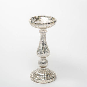 6 of 8: Richland Ribbed Unique Mercury Glass Pillar Candle Holder Set of 3