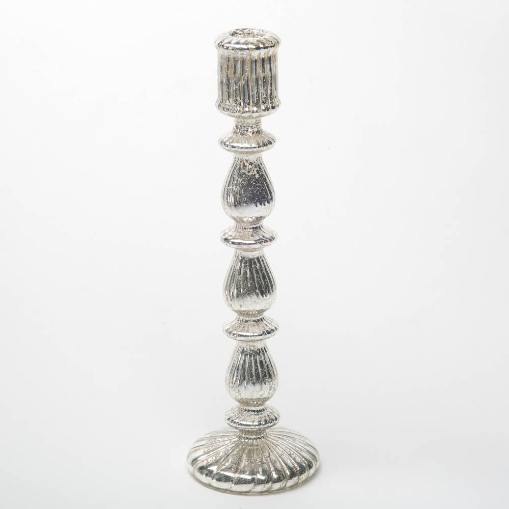 richland ribbed unique mercury glass taper candle holder set of 3 - view 7
