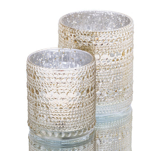 4 of 5: richland mercury candle holder pearly metallic gold large set of 6
