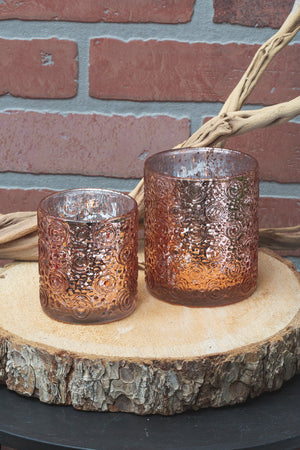 4 of 4: Richland Mercury Candle Holder Nadine Rose Gold Small Set of 36