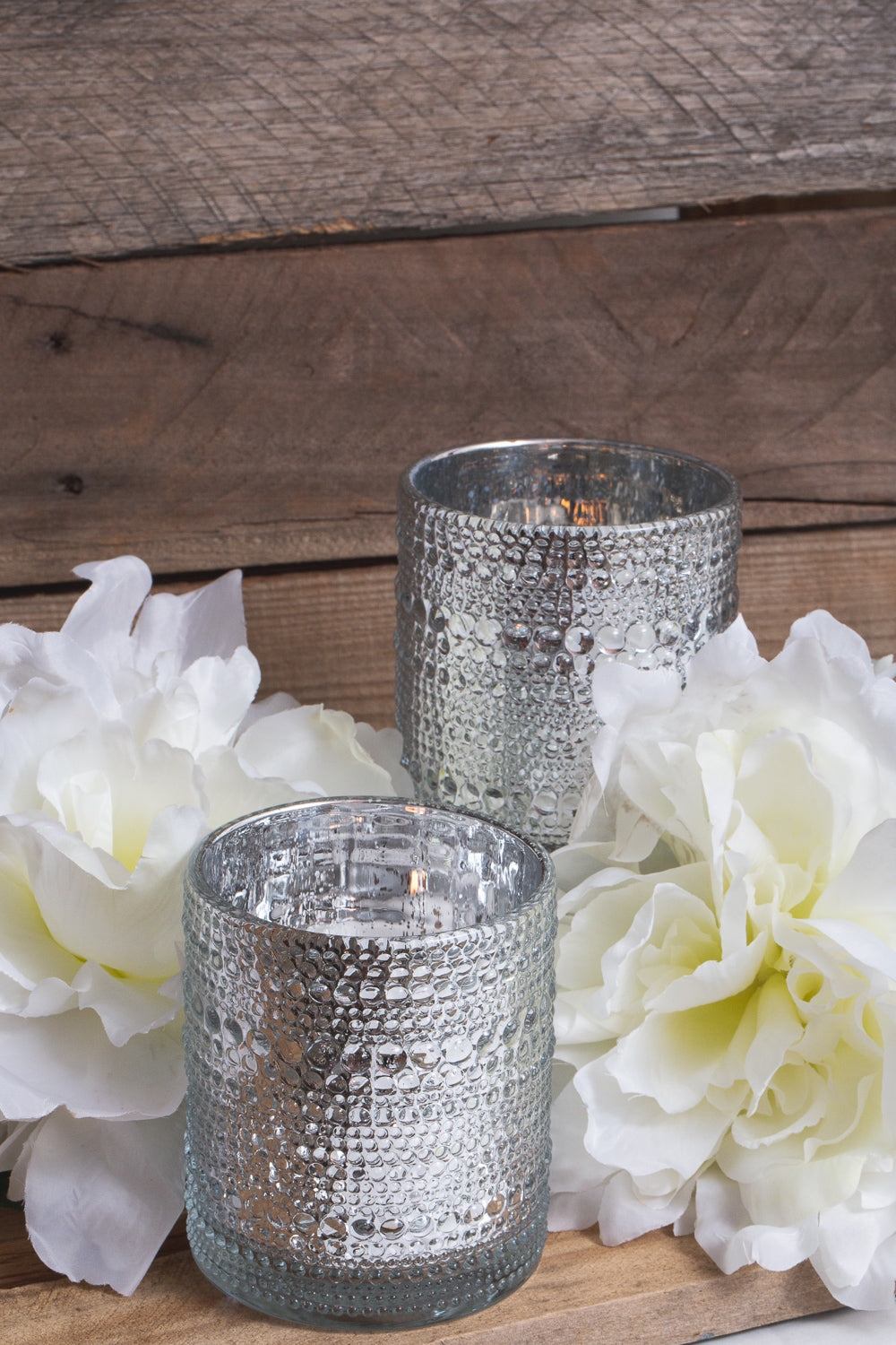 Richland Mercury Candle Holder Pearly Silver Large Set of 6 - view 3