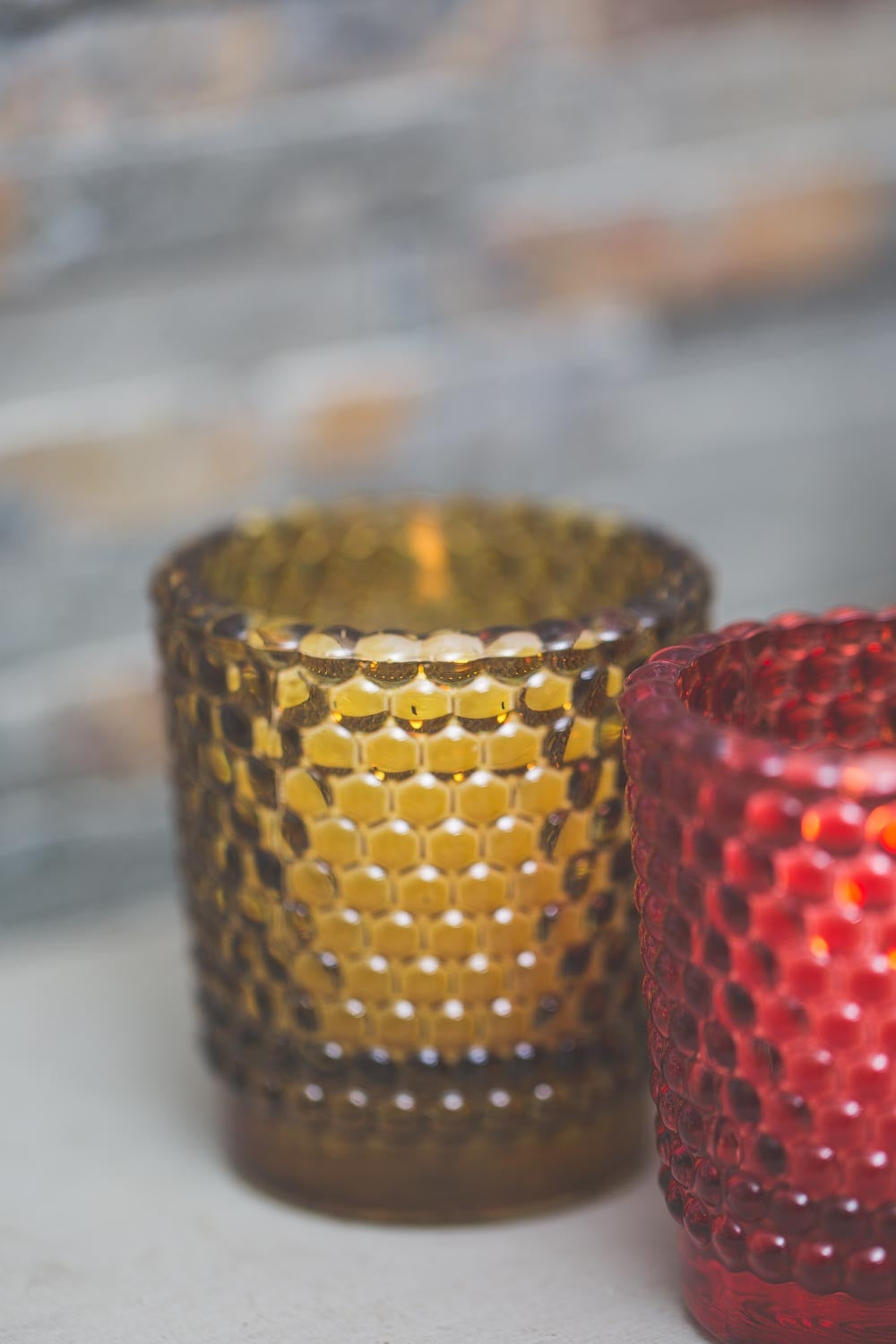 Richland Votive Holder Hobnail Amber Set of 72 - view 2