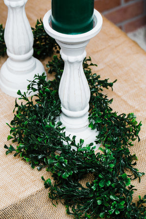3 of 5: 9ft faux boxwood garland