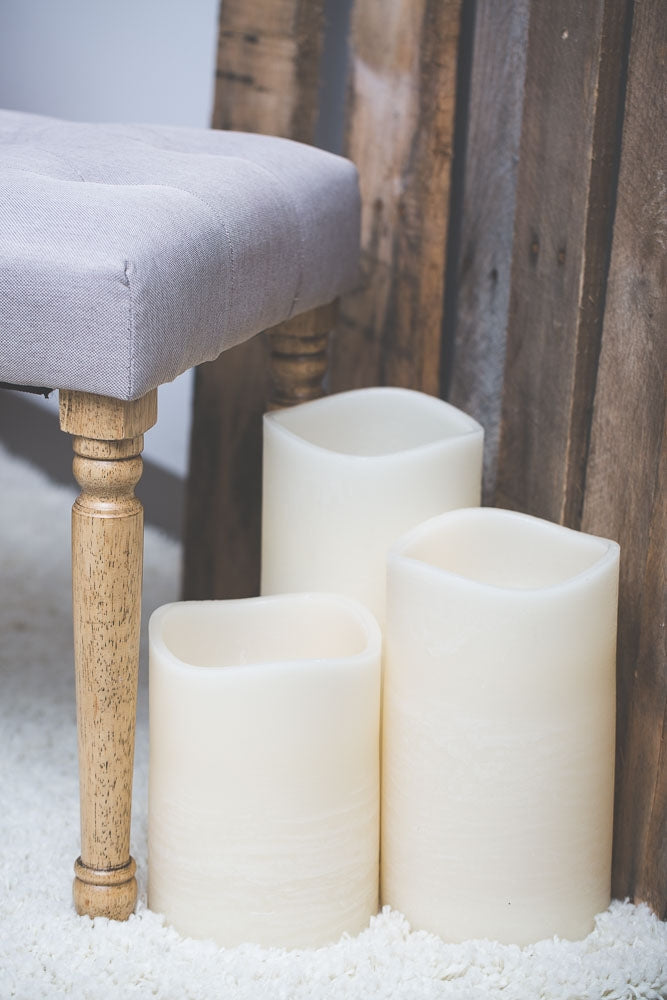 Richland LED Big Pillar Candles Ivory 6” x 12” - view 4