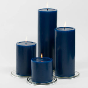 2 of 2: richland 4 x 12 navy blue pillar candle set of 6