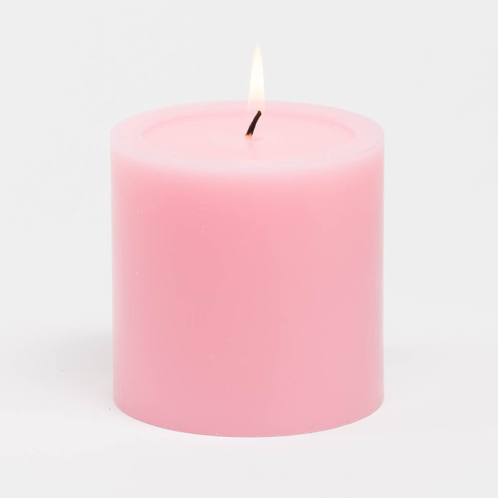 Richland 4" x 4" Pink Pillar Candle - view 1