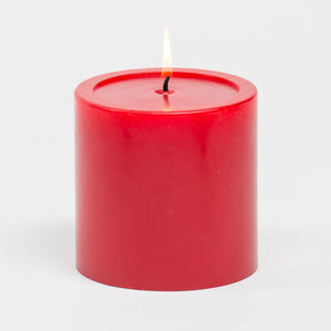 1 of 2: Richland 4" x 4" Red Pillar Candles Set of 6