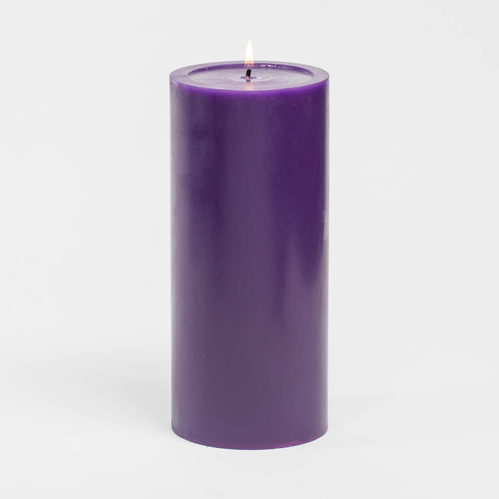 richland 4 x 9 purple pillar candles set of 6 - view 1
