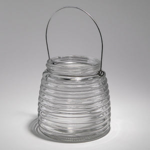 1 of 2: Eastland 4.6" Hanging Horizontal Ribbed Glass Jar with Handle 