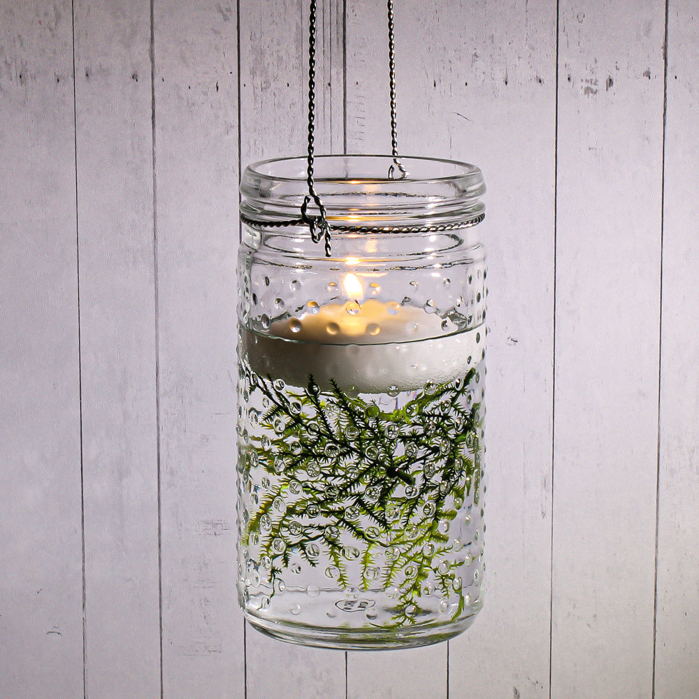 Eastland 7.5" Hanging Dotted Glass Jar with Handle - view 1