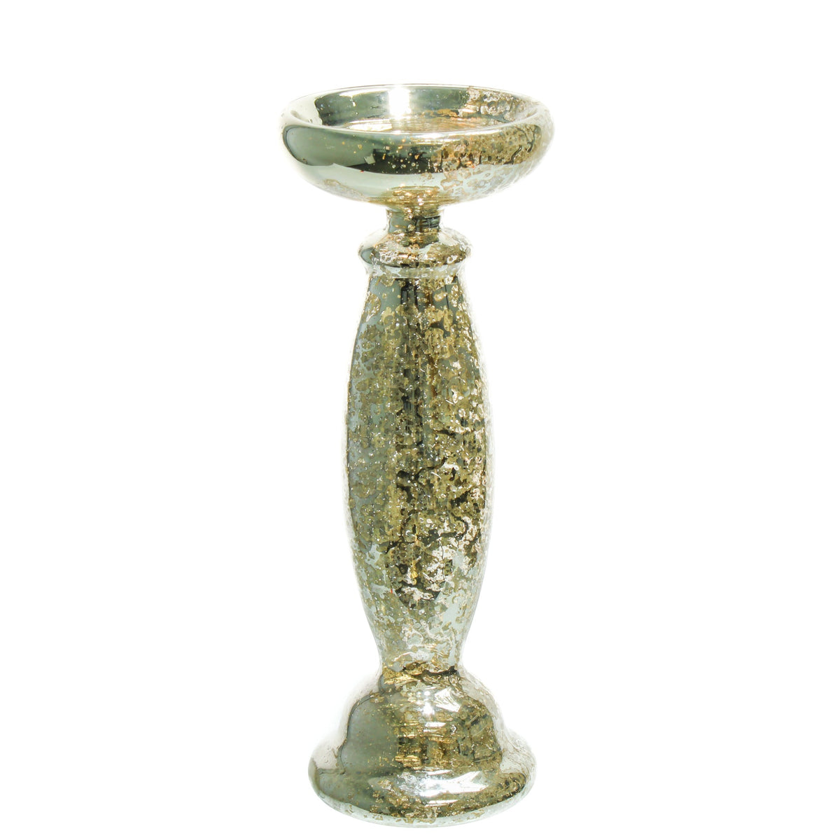 Eastland Unique Mercury Glass Pillar Candle Holder 11.25" - view 1