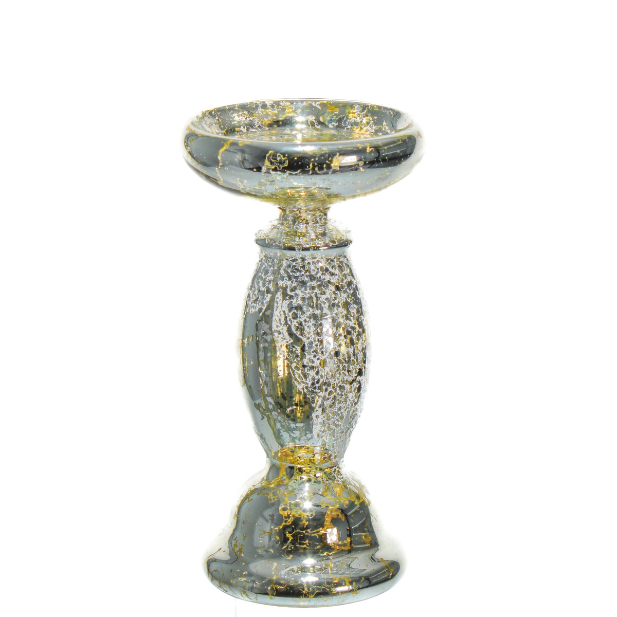 Eastland Unique Mercury Glass Pillar Candle Holder 8.5" - view 1