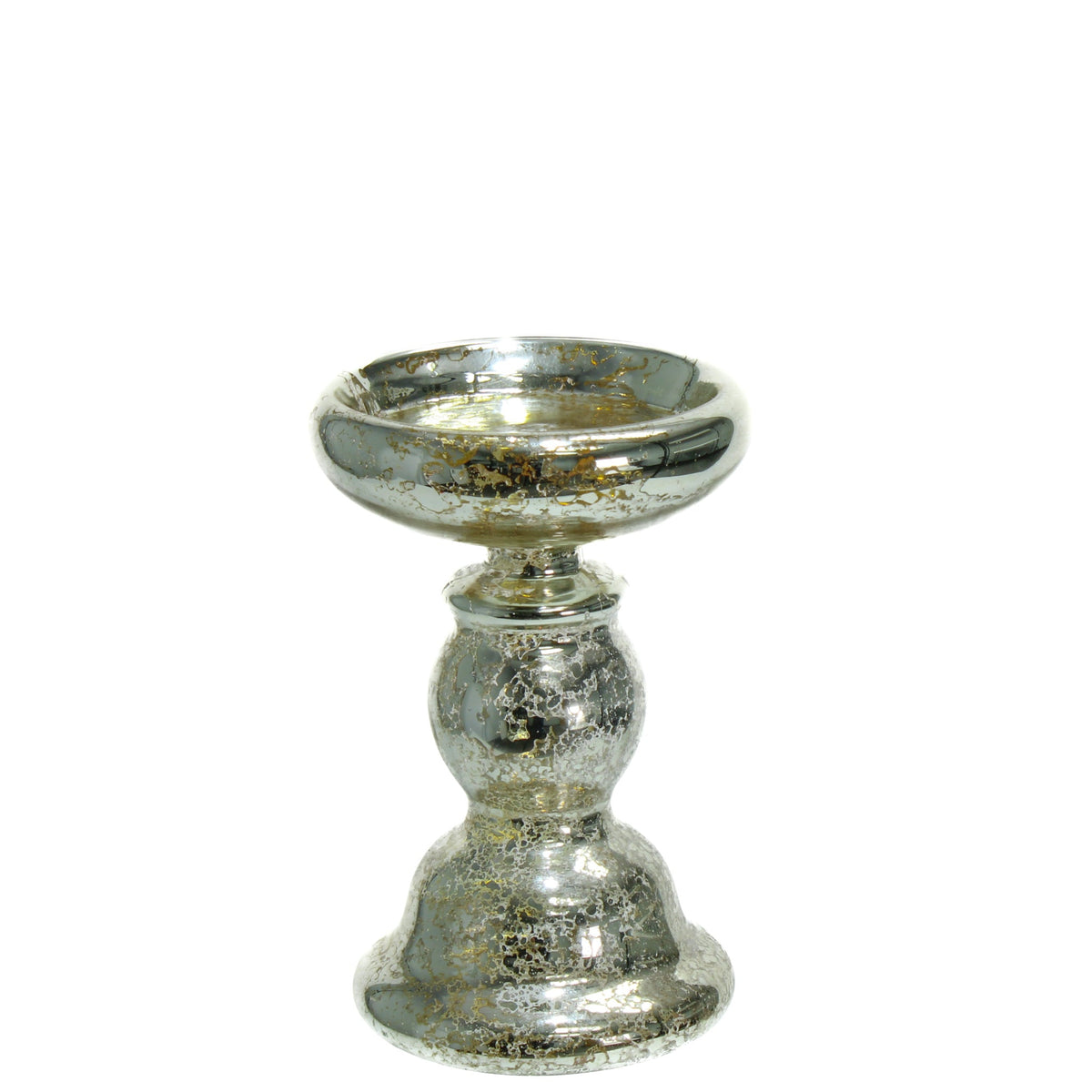 Eastland Unique Mercury Glass Pillar Candle Holder 6.5" - view 1