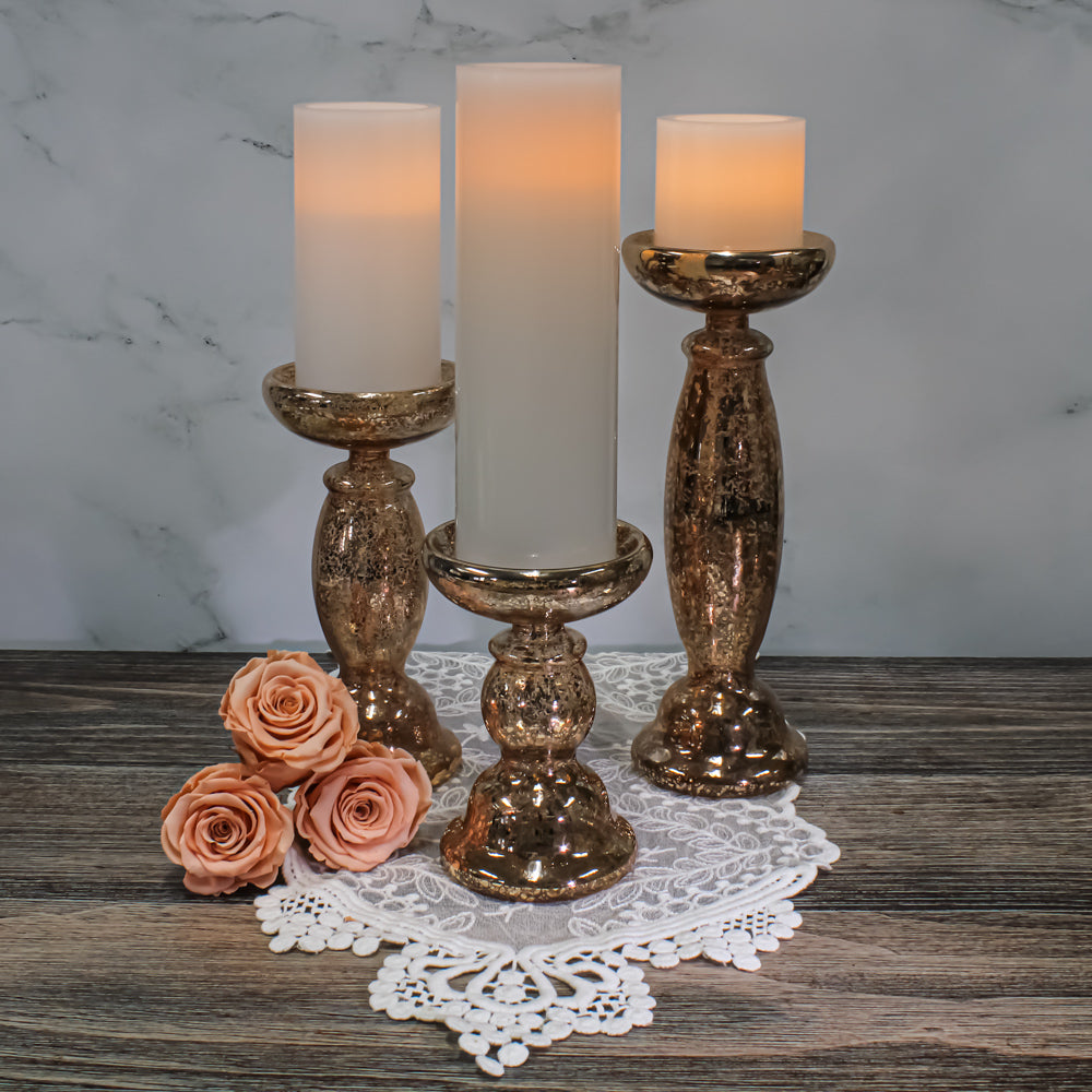 Richland Flameless LED Pillar Candles 3"x3", 3"x6" & 3"x9" White Set of 18