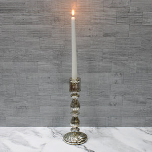 6 of 8: Richland Ribbed Unique Mercury Glass Taper Candle Holder Set of 3