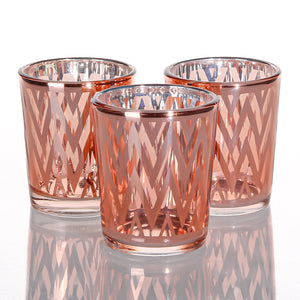 1 of 2: Richland Rose Gold Chevron Glass Holder - Small