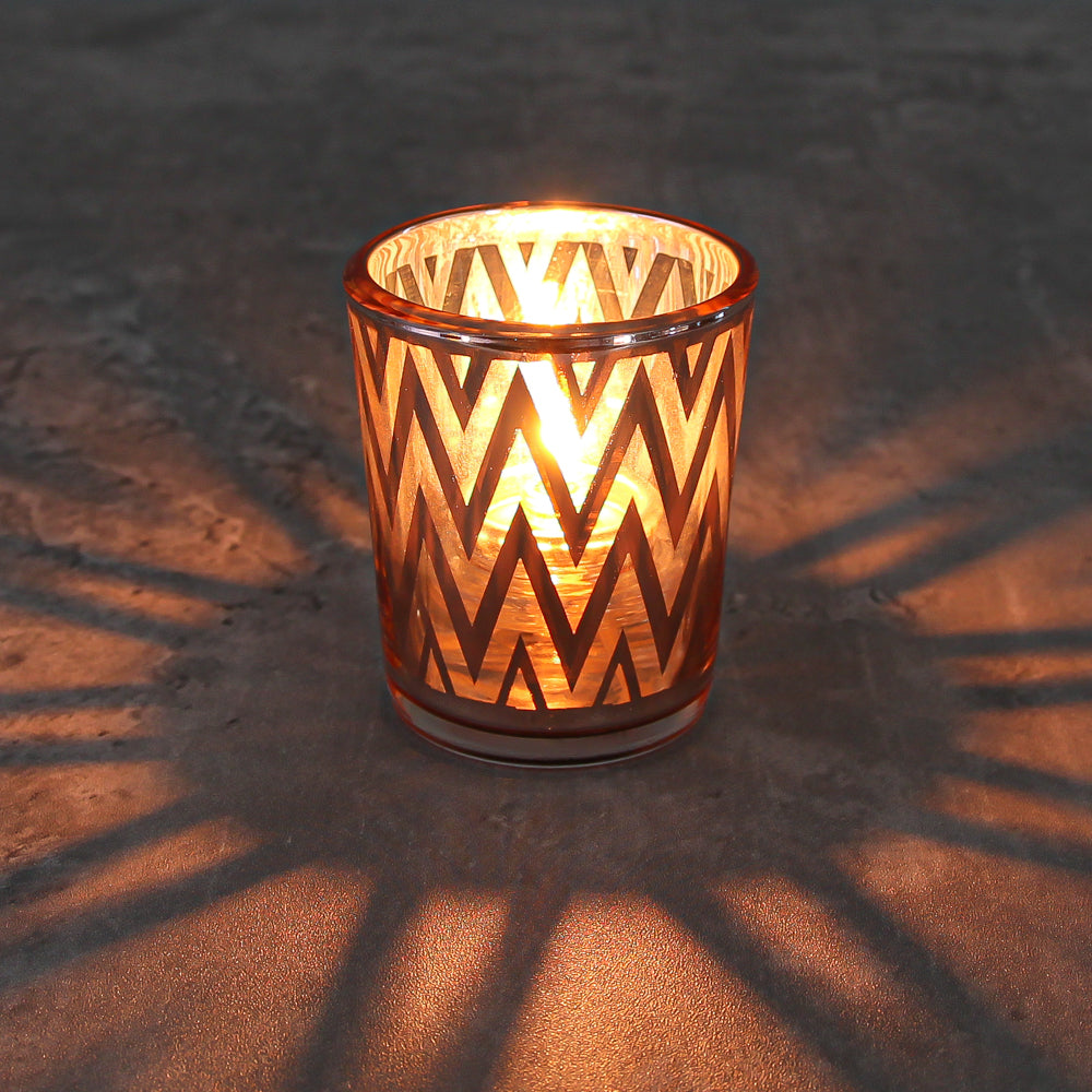 Richland Rose Gold Chevron Glass Holder - Small - view 2