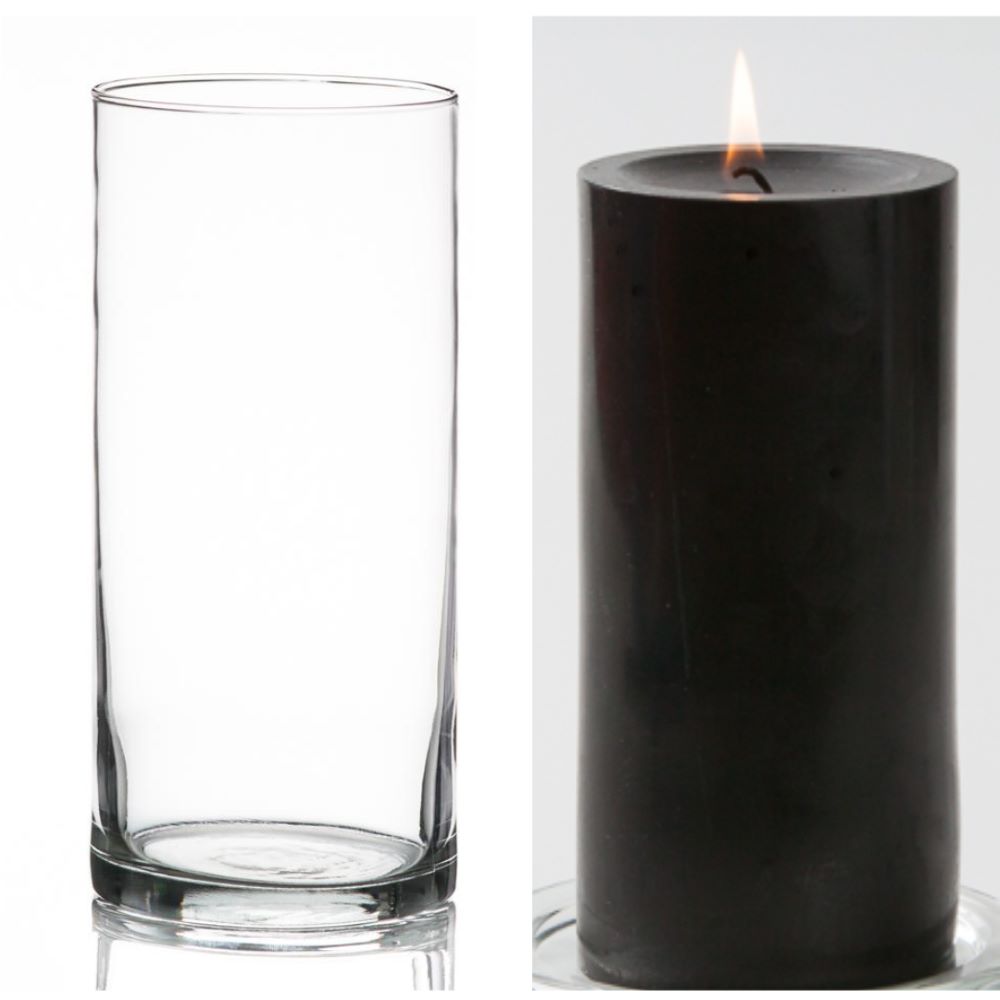 Richland Pillar Candle 6" & Eastland Cylinder Holder 7.5" Set of 12 (Choose your Color) - view 15