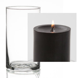 16 of 17: Richland Pillar Candle 3" & Eastland Cylinder Holder 6" Set of 12 (Choose your Color)