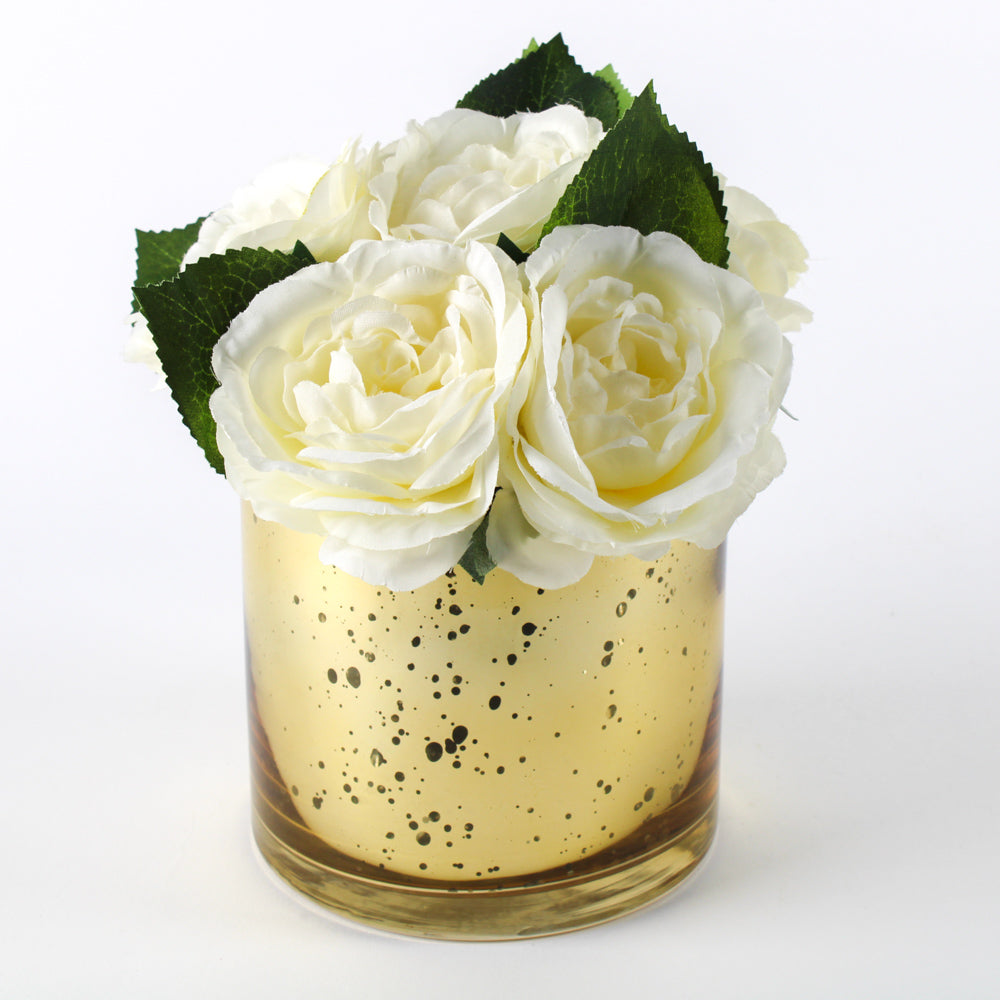 Richland Gold Mercury Glass Cylinder Vase 5" x 5" - view 2