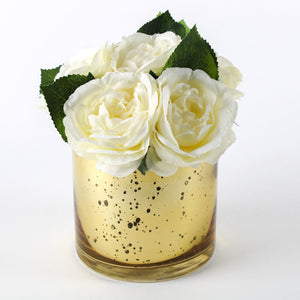 2 of 3: Richland Gold Mercury Glass Cylinder Vase 5" x 5"