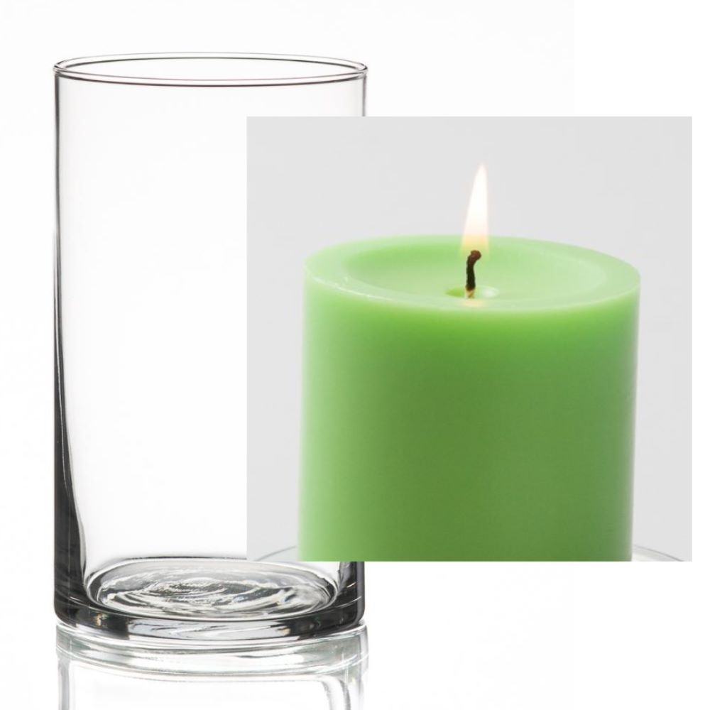 Richland Pillar Candle 3" & Eastland Cylinder Holder 6" Set of 12 (Choose your Color) - view 10