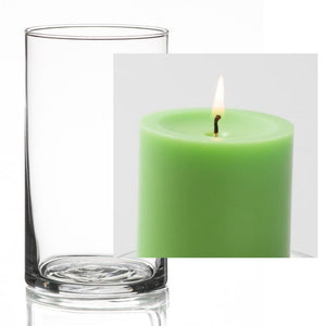 10 of 17: Richland Pillar Candle 3" & Eastland Cylinder Holder 6" Set of 12 (Choose your Color)
