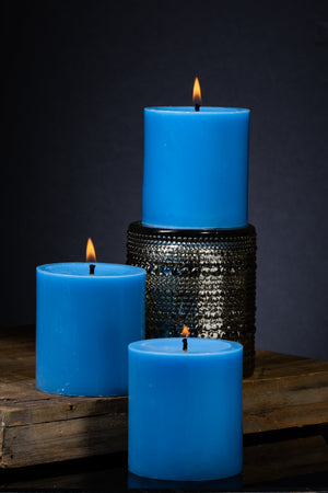 2 of 2: Richland Pillar Candle 3"x3" Light Blue