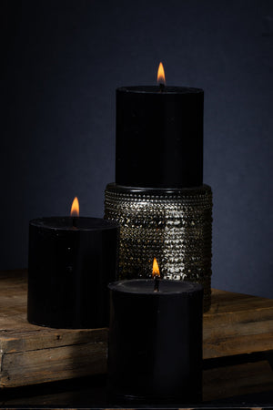 3 of 4: Richland Pillar Candle 3"x3" Black