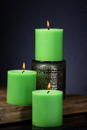 2 of 2: Richland Pillar Candle 3"x3" Green