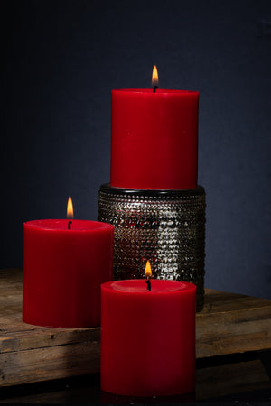 2 of 2: Richland Pillar Candle 3"x3" Red