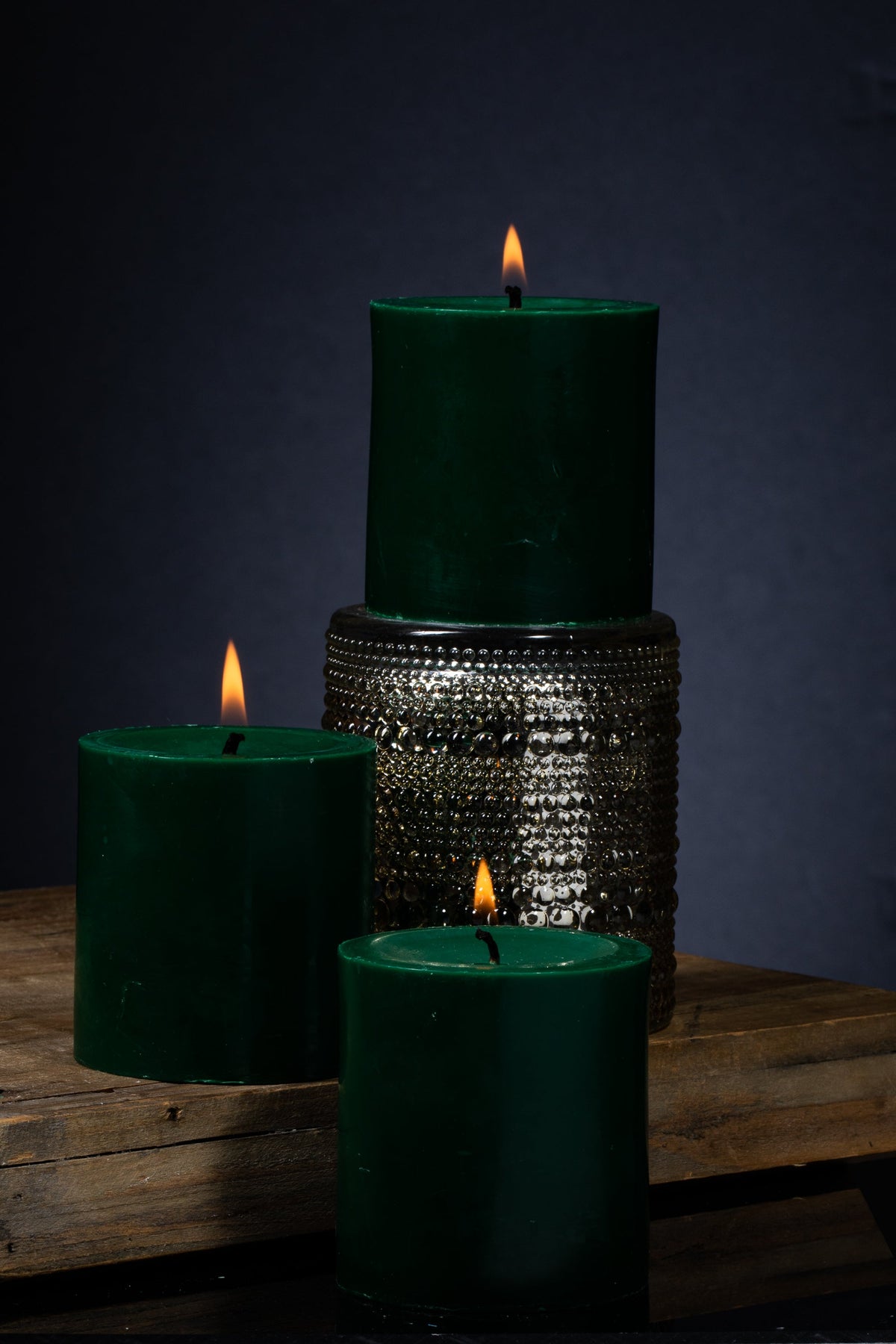 Richland Pillar Candle 3"x3" Dark Green - view 2