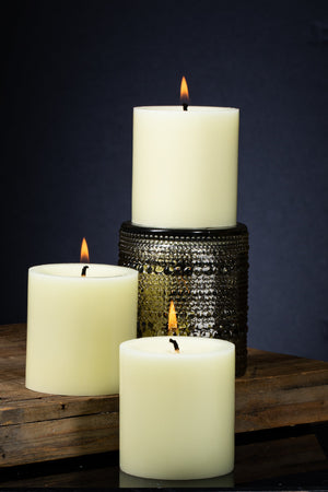 3 of 3: Richland Pillar Candle 3"x3" Ivory