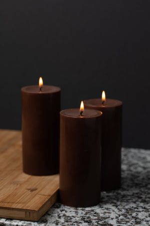 2 of 2: Richland Pillar Candle 3"x6" Brown
