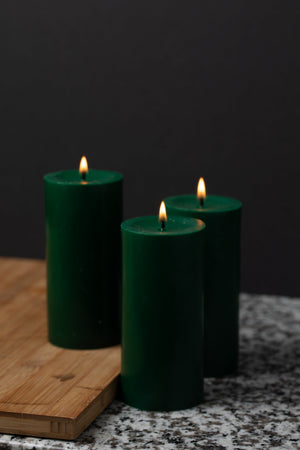 2 of 3: Richland Pillar Candle 3"x6" Dark Green