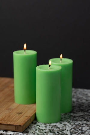 2 of 2: Richland Pillar Candle 3"x6" Green