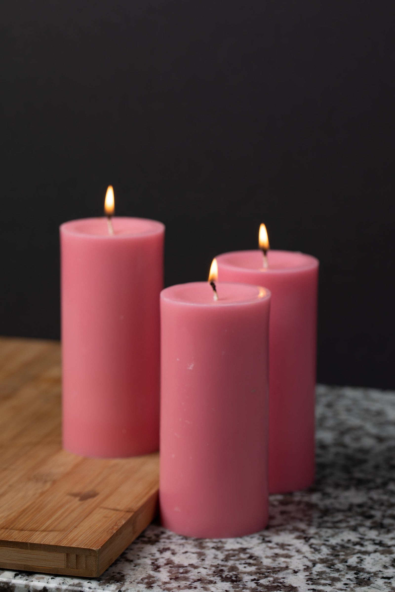Richland Pillar Candles 3"x6" Pink Set of 6